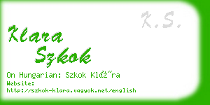 klara szkok business card